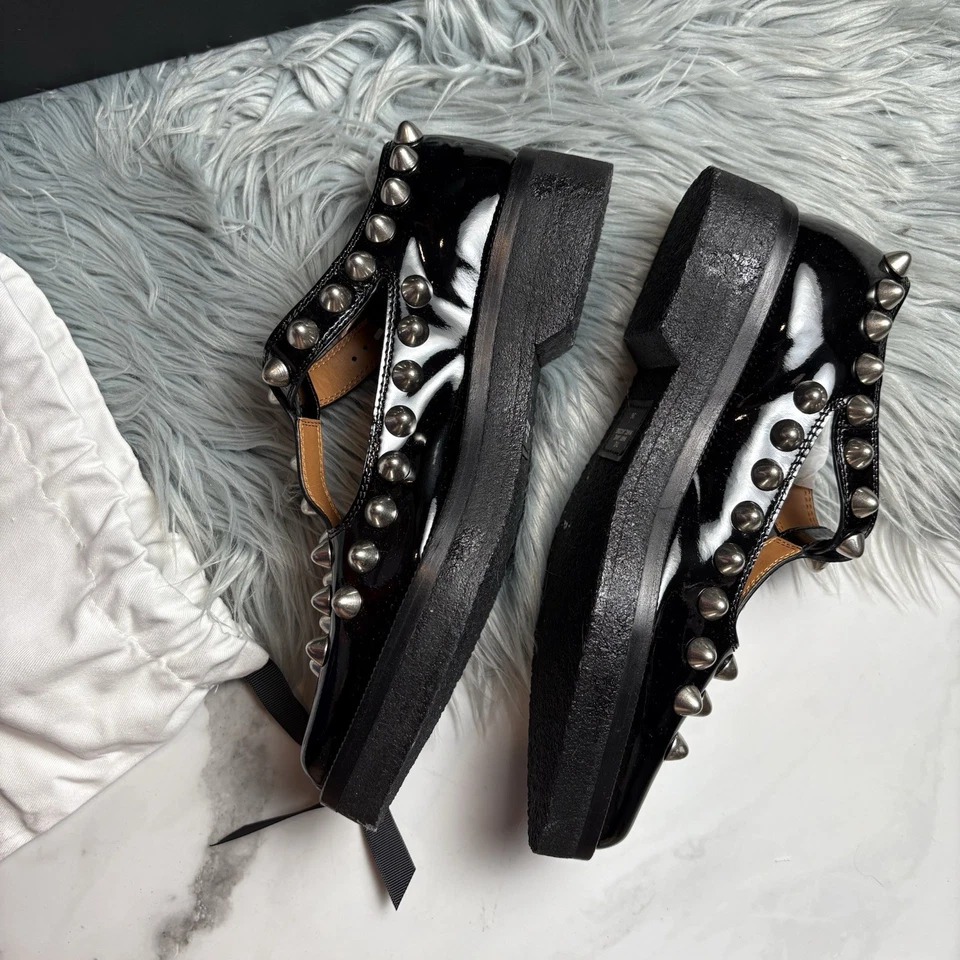 Marc Jacobs the Mary Jane mocasín con tachuelas plano en negro - 36 Foto 2 de 4