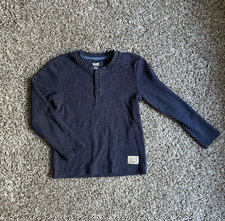 Levi's Boys Navy Thermal Henley-Style Long Sleeve Shirt Size S 6/7