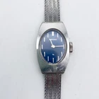 Vtg Seiko Watch Women Silver Tone Blue Dial Manual Wind - For Parts/Repair