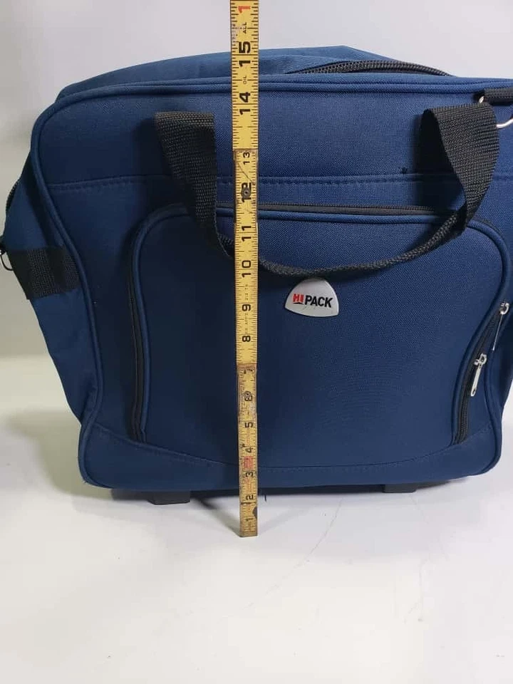 Luggage Carry-on Overnight Trolley Travel Bag Wheeled Rolling Suitcase Blue - Image 3 of 4