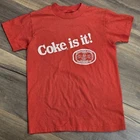 70s Coca Cola Coke Vintage Advertising Promo PA Red Baseball T Shirt Kids Small