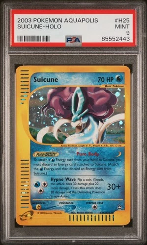 Pokemon Suicune Holo Aquapolis H25/147 PSA 9 Mint
