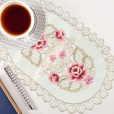 Tovaglietta tavolo da pranzo vintage tessuto pizzo 30*45 cm decorazione floreale arte