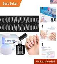 Professional 9-in-1 Gel Nail Kit with UV Lamp: 500 Almond Tips for DIY Beauty