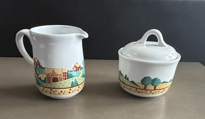 Corelle Coordinates Landscape Sugar Bowl & Creamer