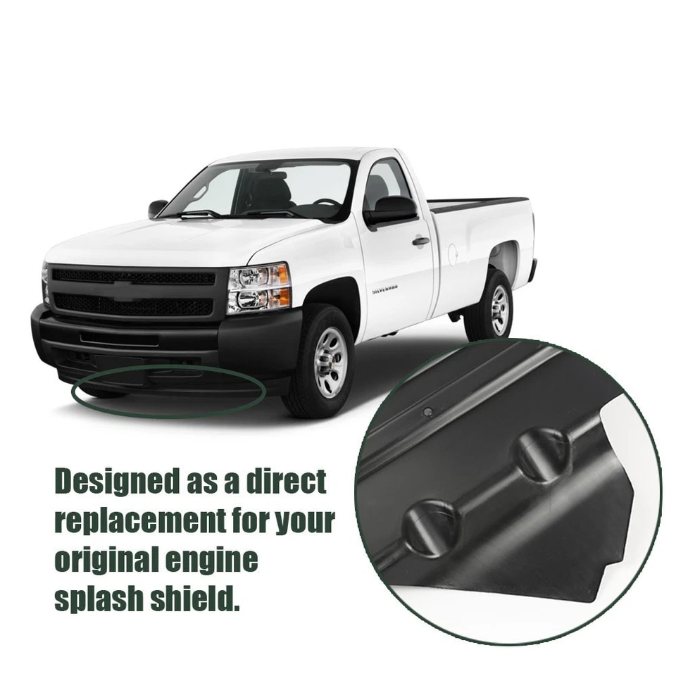 Front Engine Splash Shield Fit For 2007-2013 Chevrolet Silverado 1500 Lower Foto 2 de 4