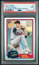 2021 Topps Tarik Skubal #70YTC-31 RC Rookie CHROME PSA 9 - 1 Higher (1981 style)