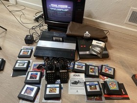 Atari 5200 4 Port Console, Rebuilt Controllers, Power Mod, 9 Games. Fully Tested