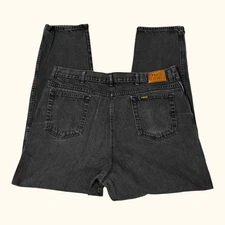 H.I.S. Men’s Jeans Black Relaxed Loose Baggy 42X32 Vintage 100% Cotton 90s USA