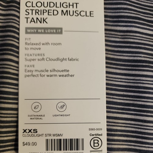 NUEVO CON ETIQUETAS Camiseta sin mangas Athleta Cloudlight a rayas musculosas Atlética Talla XXPEQUEÑA SUAVE - Imagen 9 de 9