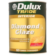 1lt Dulux Trade Water Based Diamond Glaze Clear Gloss Varnish 