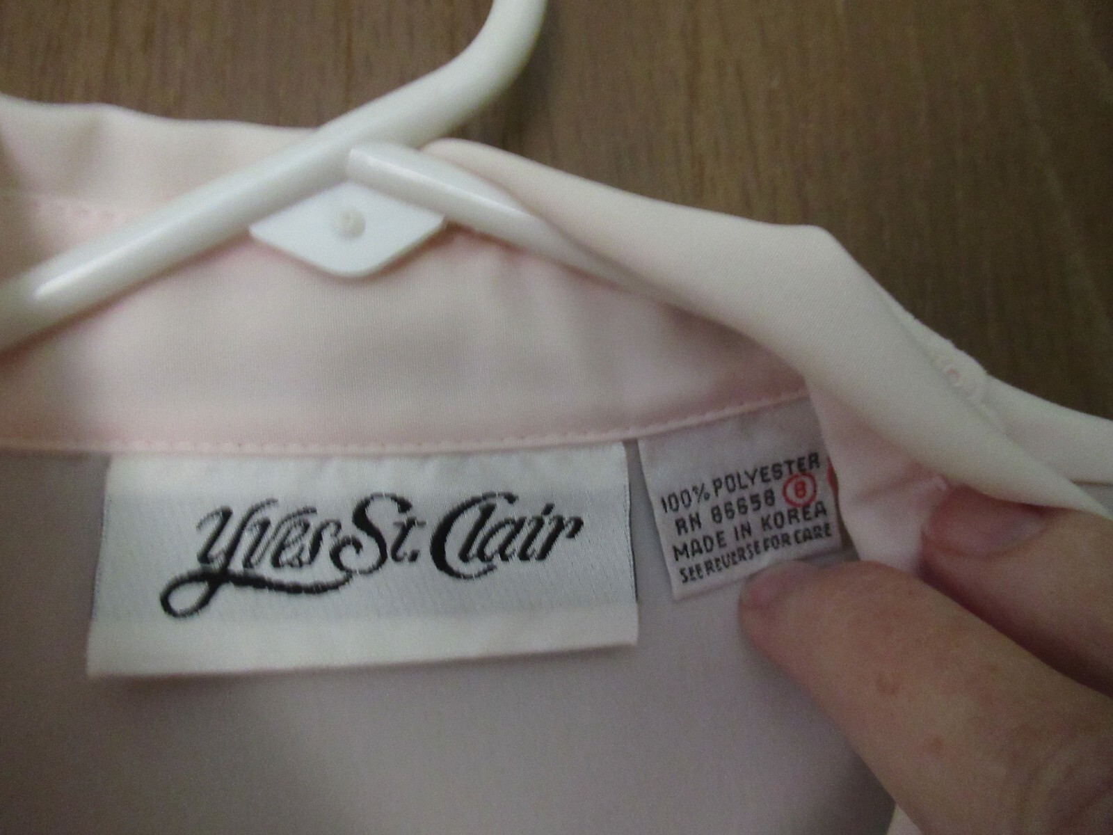 SAINT LAURENT Camicetta YVES ST CLAIR donna 8 rosa pallido SS poliestere setoso USATA POCHISSIMO r