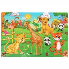 Puzzle Game 30Pcs Wooden Jigsaw Puzzle Kids Cartoon Animal Vehicle