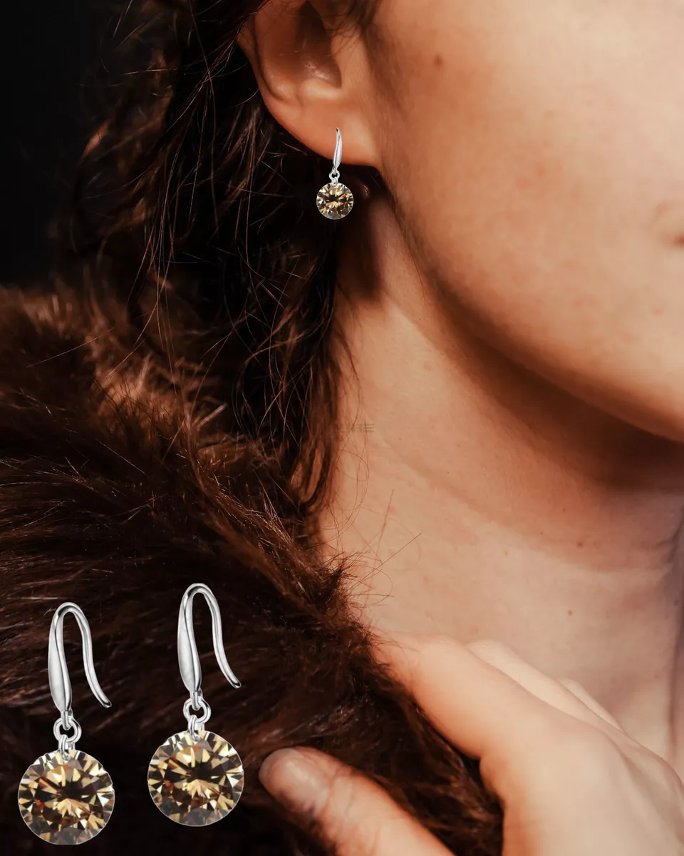 Sterling silver hotsell crystal drop earrings
