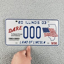 1983 to 2003 - ILLINOIS -DRUG ABUSE RESISTANCE - SAMPLE -LICENSE PLATE - DARE