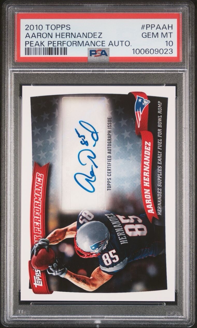 2010 Aaron Hernandez ROOKIE Topps Peak Performance #PPA-AH PSA 10 Auto RC 🎆