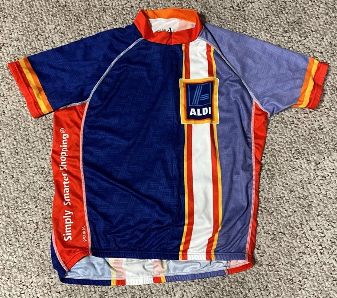 Primal Aldi Simply Smarter Shopping Cycling Jersey Men’s Size 2XL Full Zip
