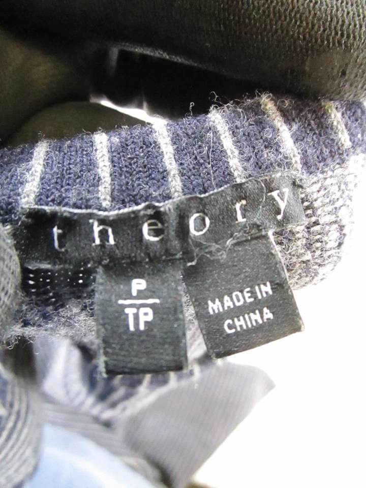 Theory Dress Womens Petite Blue Gray Wool Knit Bodycon - Image 3 of 4