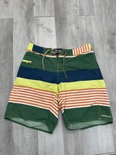 Patagonia Wavefarer Board Shorts Men  s 34 Stripes 9.5 Inch Inseam Swim Pool
