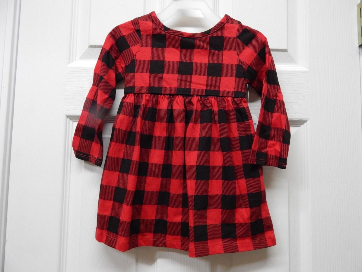 fitted lace wedding dress Ruffle Hem Plaid Button Down Long Sleeve Dress Burgundy / S main image 1