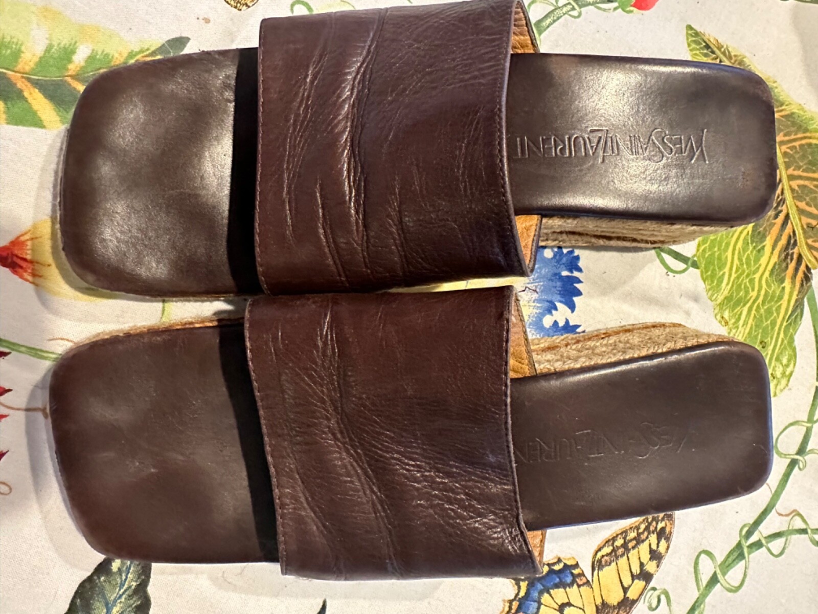 SAINT LAURENT Yves St laurent espadrillas pelle bordeaux 8 5 $100