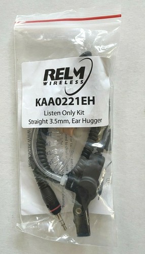 Relm Wireless Earphone Listen Only Kit Straight 3.5mm Ear Hugger KAA0221EH - Picture 2 of 5