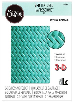 Sizzix Woven 3D Embossing folder #661261 Retail $9.99 designer Lynda Kanase