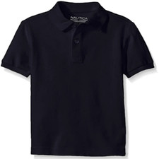 Nautica Boys' School Uniform Pique Polo, Style HCDPTC68477, Size M 10/12 , Navy