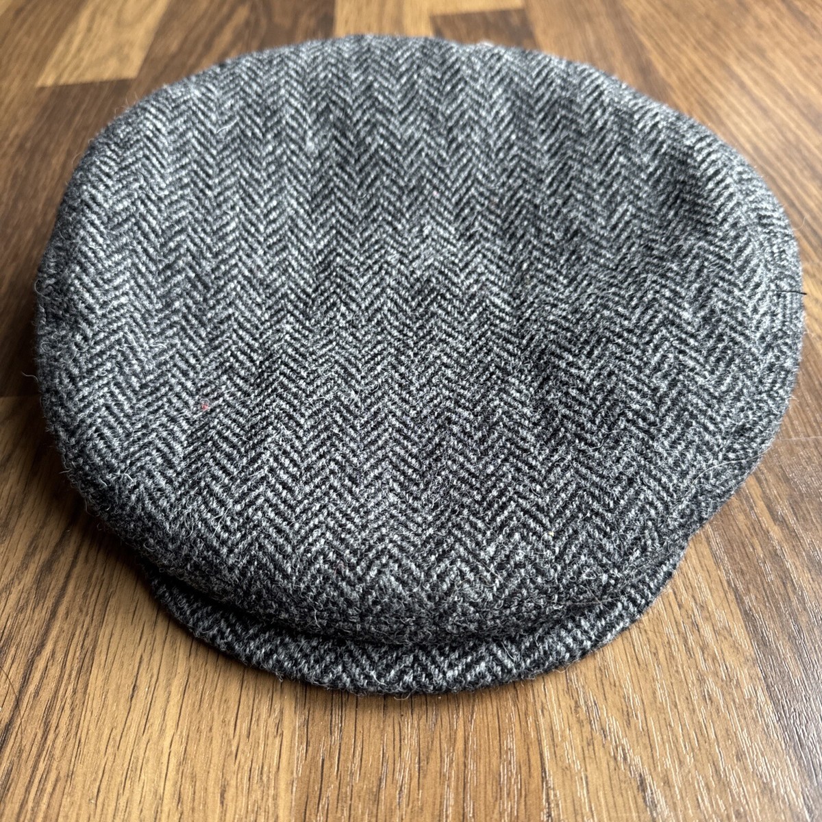 Oban Harris Tweed Flat Cap Walker Slater Pure Wool size L Oban