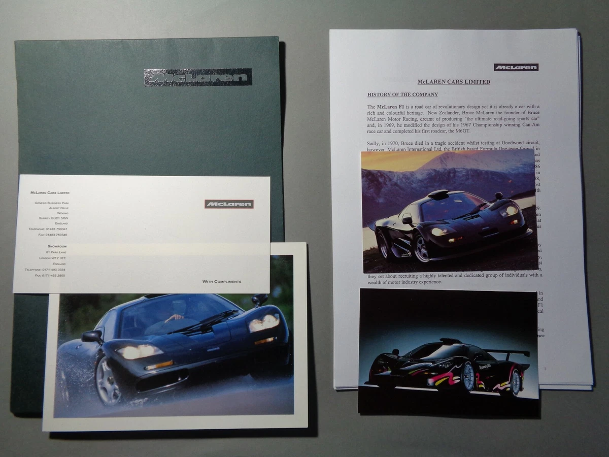 Mclaren F1 (GT/GTR) original press pack, incredibly rare, VGC | eBay