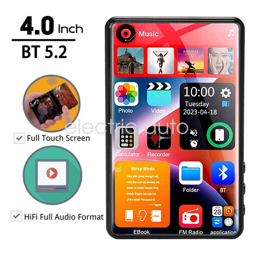 4 inch Full Touch Screen Bluetooth 5.2 Android MP3 Music MP4 Video Player 128GB