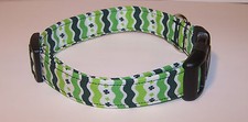 Wet Nose Designs Wavy Stripes and Shamrocks Dog Collar St Patricks Day Irish