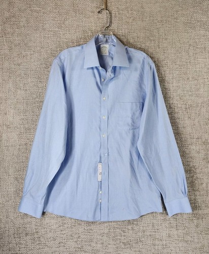 Brooks Brothers Milano Fit Dress Shirt Mens 15.5/34 Blue Diamond Print NEW