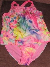 Wonder Nation Girls L Large 2 Piece SwimSuit Bathing Swimming Suit Unicorn