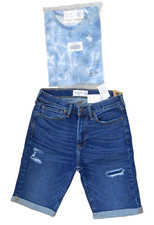 Abercrombie Boys 15/16 Outfit Tie Dye Top Tee Denim Shorts New