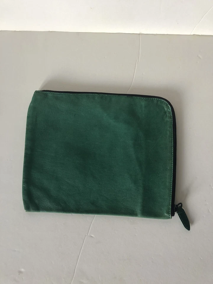 3.1 PHILLIP LIM LEATHER ZIP POUCH CLUTCH GREEN