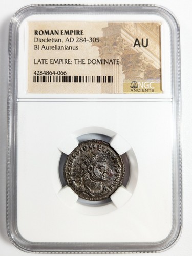 Diocletian Roman Empire AD 284-305 NGC AU Ancient Aurelianianus Soldiers Spears - Picture 2 of 16