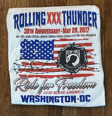 Harley - Davidson Motorcycles 2017 Rolling Thunder Washington DC Tshirt XL