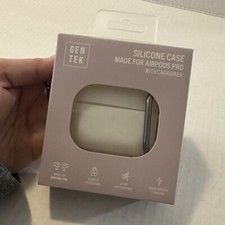 NEW Gen Tek Silicone Case For Airpods Pro With Carabiner White