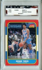 1986 Fleer Basketball #108 Reggie Theus AGC 9 Mint Sacramento Kings