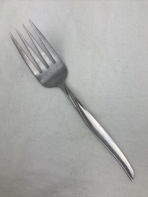 Vtg Welling Ware Stainless Steel Japan WWA4  Curved Flatware Serving Fork 8 1/2 