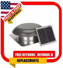 Air Vent 800-CFM Weatherwood Galvanized Steel Solar Power Roof Vent