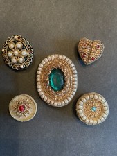 60  s Vintage Jeweled /pearl/ Bead Snap Button Covers