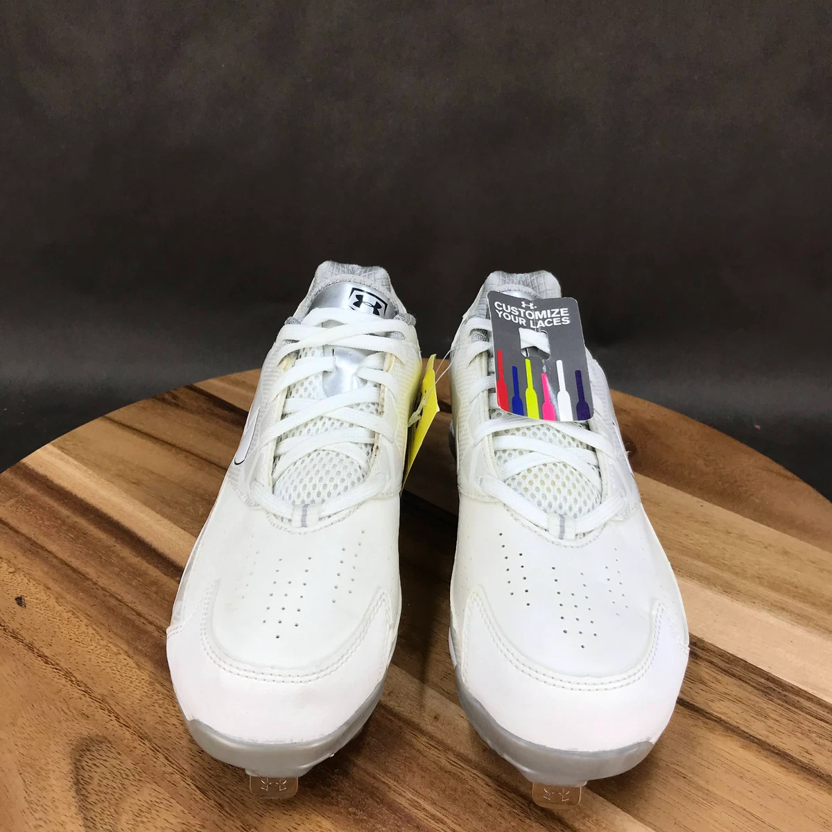 Under Armour Spine Glyde ST White Metal Softball Cleats Womens