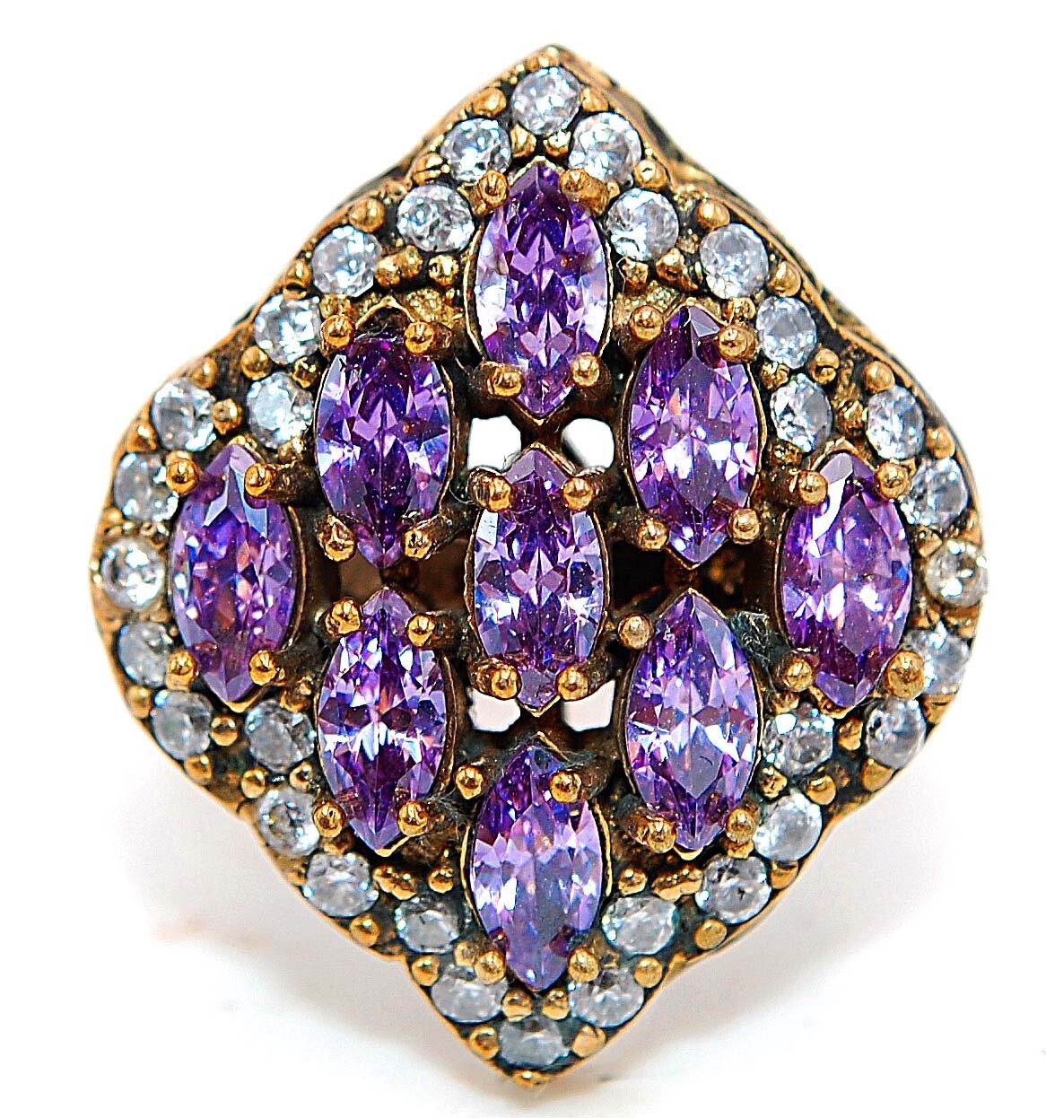 Exquisite 4CT Amethyst 925 Sterling Silver Ring Ottoman Empire Style Size 8 HB3-7