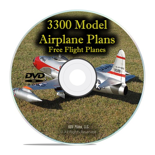 3,300 Free Flight Model Aircraft Plans, RC, Remote Control, Easy Guides DVD I27