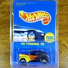 Hot Wheels Vintage Fat Fendered '40 Ford 2 Door 1 of 7000 Blue Early Times 1996