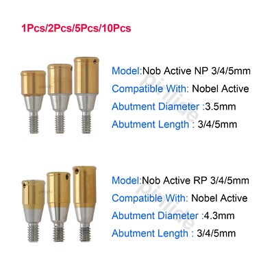 Dental Active Attachment Removable Abutment for Nobel Active Conical Connection