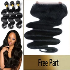 Malaysian Virgin Hair Body Wave 3 Bundles 22"24"26" With 22" 4 by 4 Lace Closure