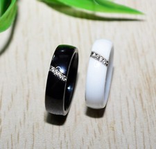 KERAMIK Ring STRASS silber Fingerring weiß schwarz rosa LUXUS +++ AUSWAHL 